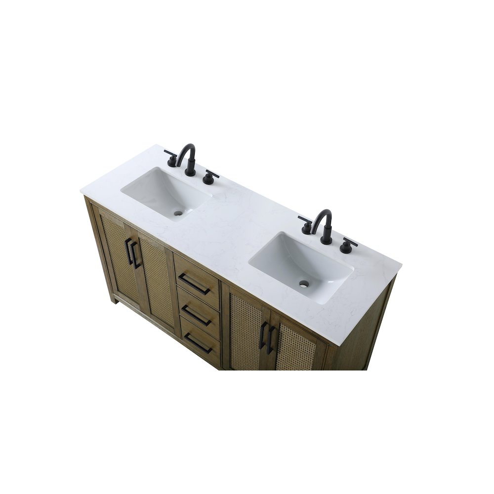 60 Inch Double Bathroom Vanity In Hazel Oak
