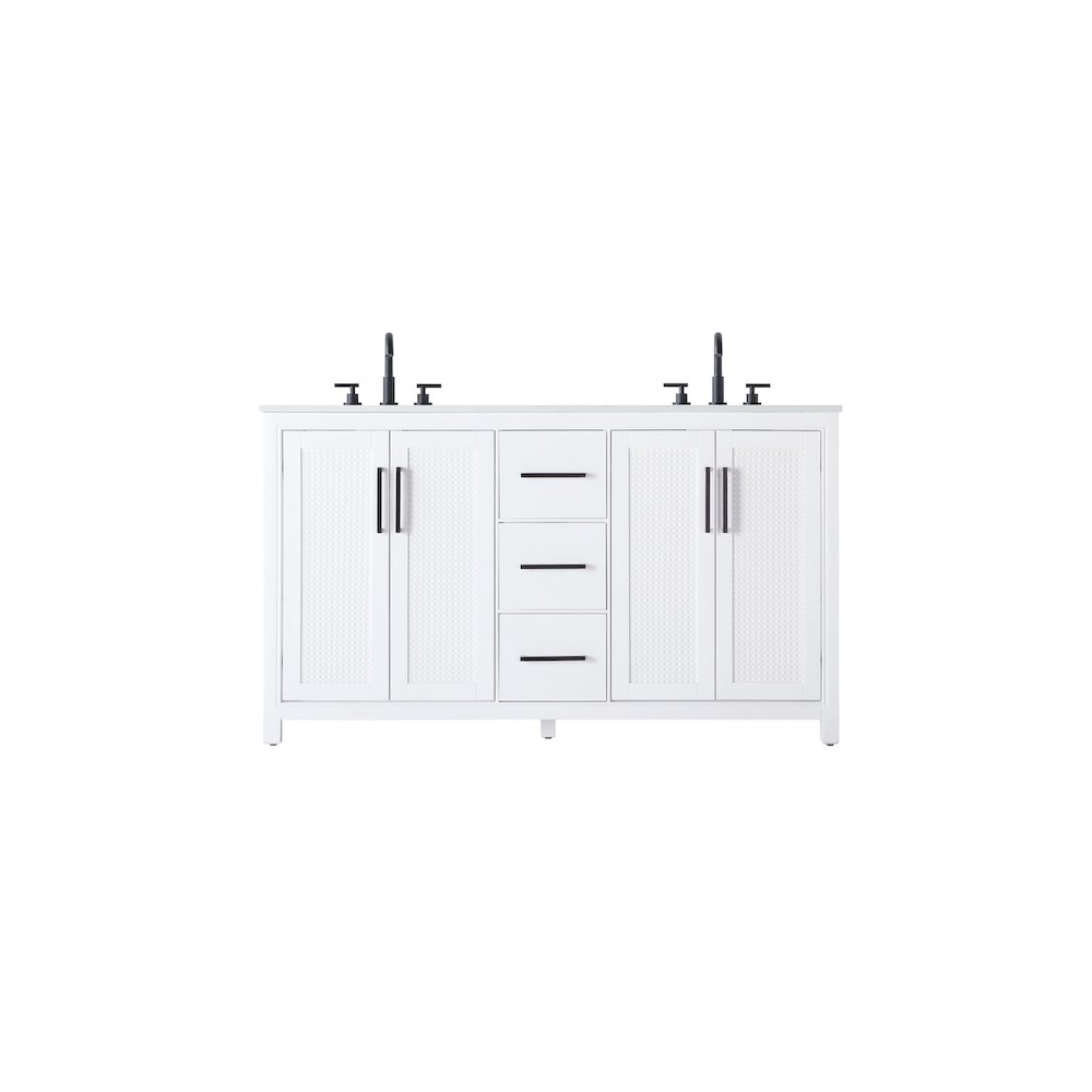 60 Inch Double Bathroom Vanity In White