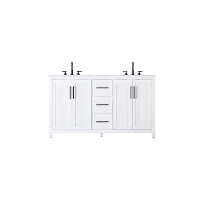 60 Inch Double Bathroom Vanity In White