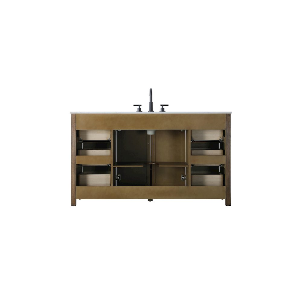60 Inch Single Bathroom Vanity In Hazel Oak