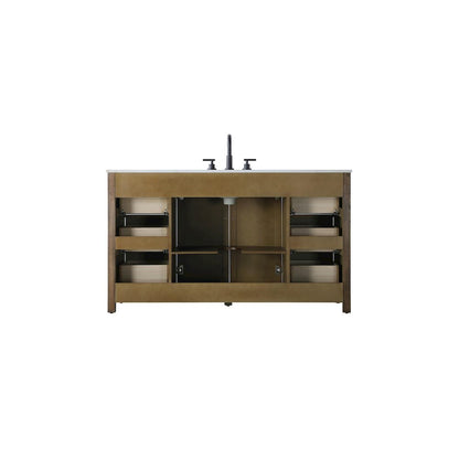 60 Inch Single Bathroom Vanity In Hazel Oak
