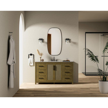 60 Inch Single Bathroom Vanity In Hazel Oak