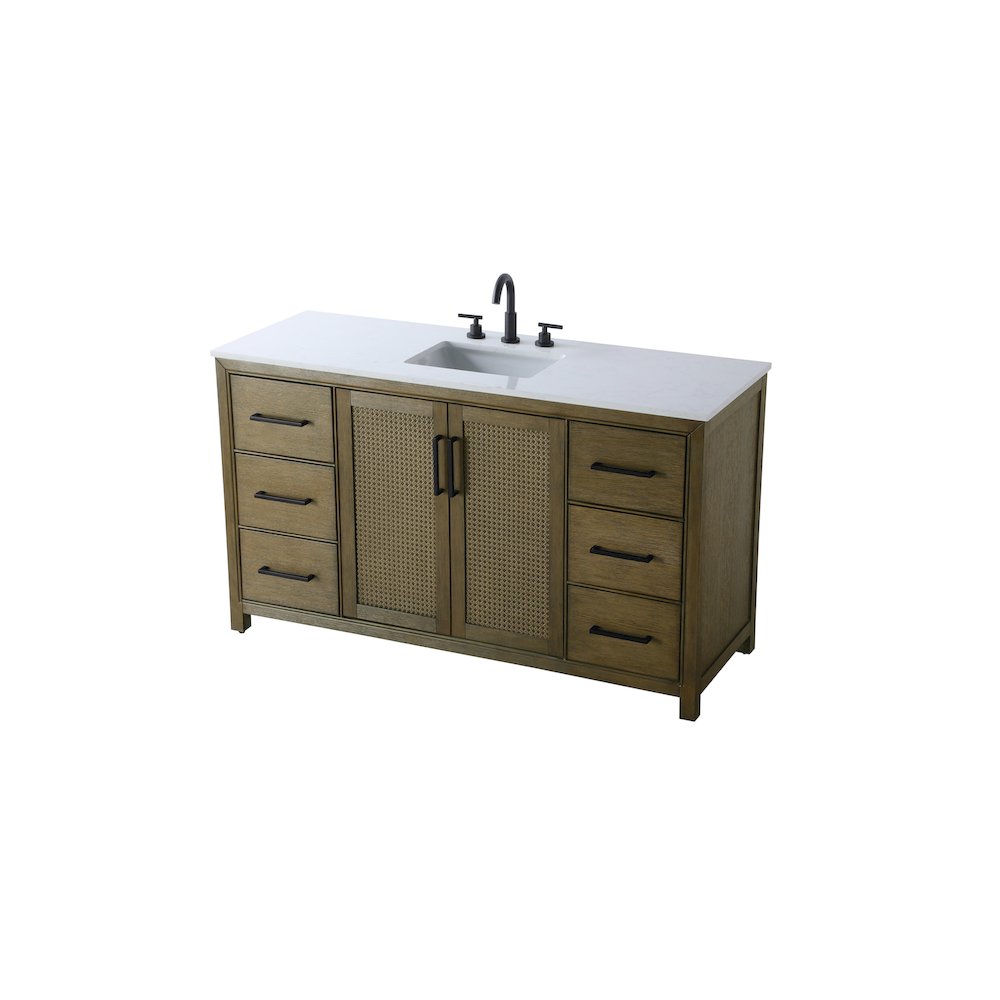60 Inch Single Bathroom Vanity In Hazel Oak