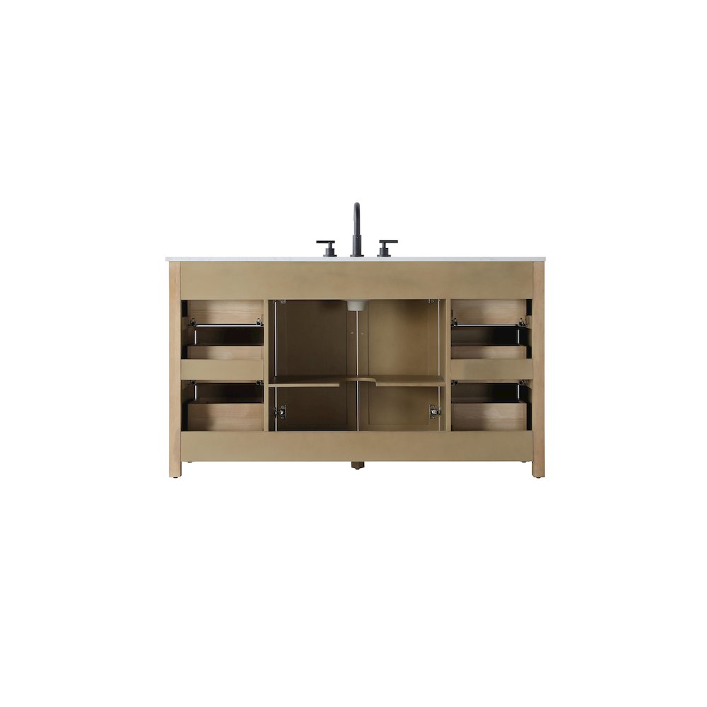 60 Inch Single Bathroom Vanity In Linen Oak