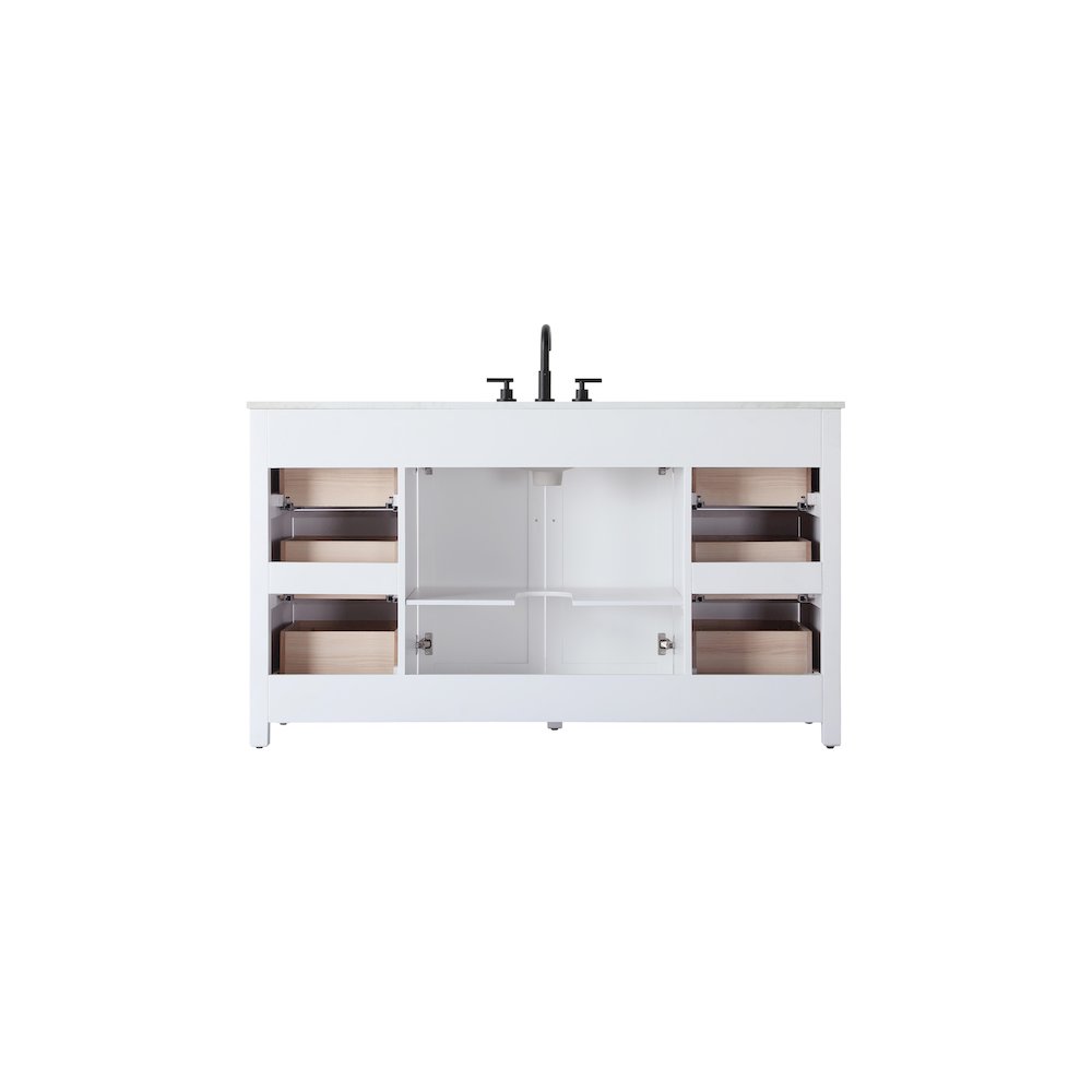 60 Inch Single Bathroom Vanity In White