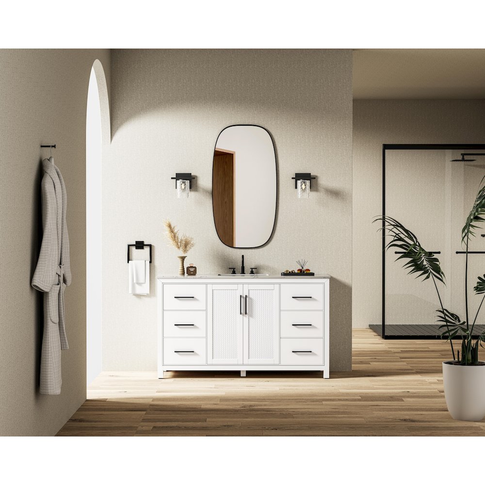 60 Inch Single Bathroom Vanity In White