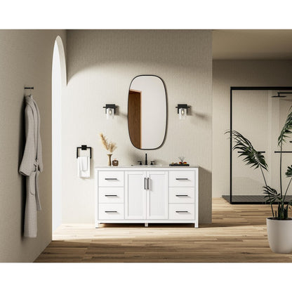60 Inch Single Bathroom Vanity In White