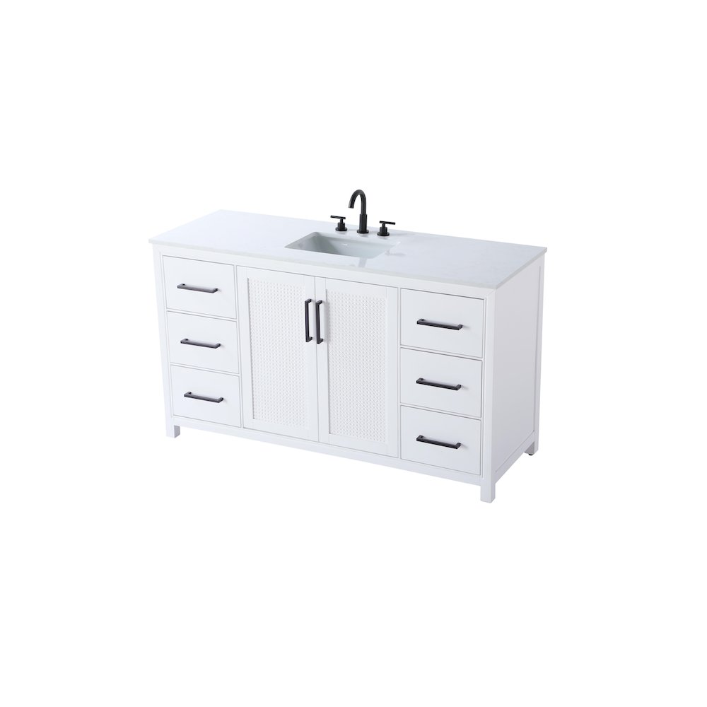 60 Inch Single Bathroom Vanity In White