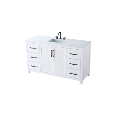60 Inch Single Bathroom Vanity In White