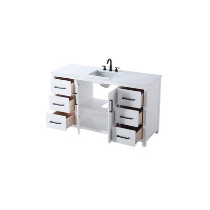 60 Inch Single Bathroom Vanity In White