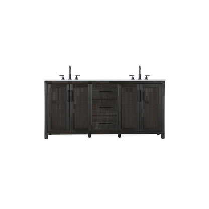 72 Inch Double Bathroom Vanity In Chocolate Oak