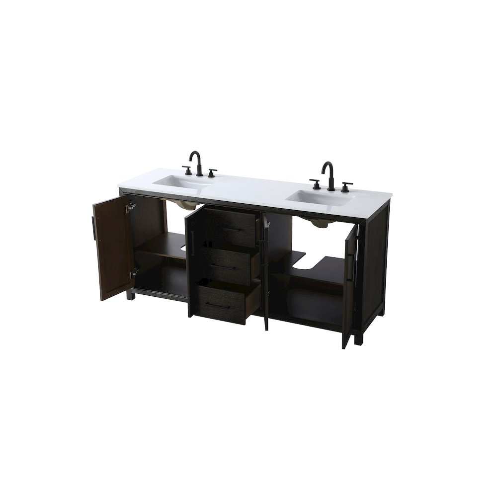 72 Inch Double Bathroom Vanity In Chocolate Oak