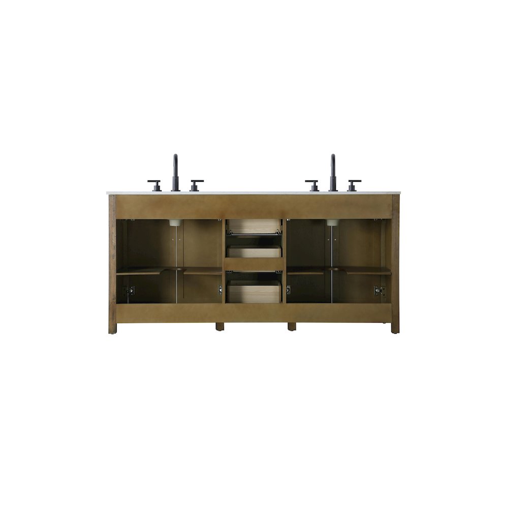 72  Inch Double Bathroom Vanity In Hazel Oak
