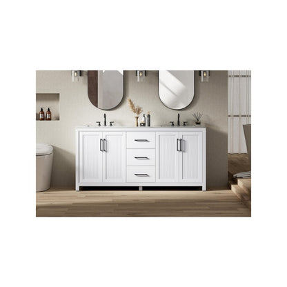 72 Inch Double Bathroom Vanity In White