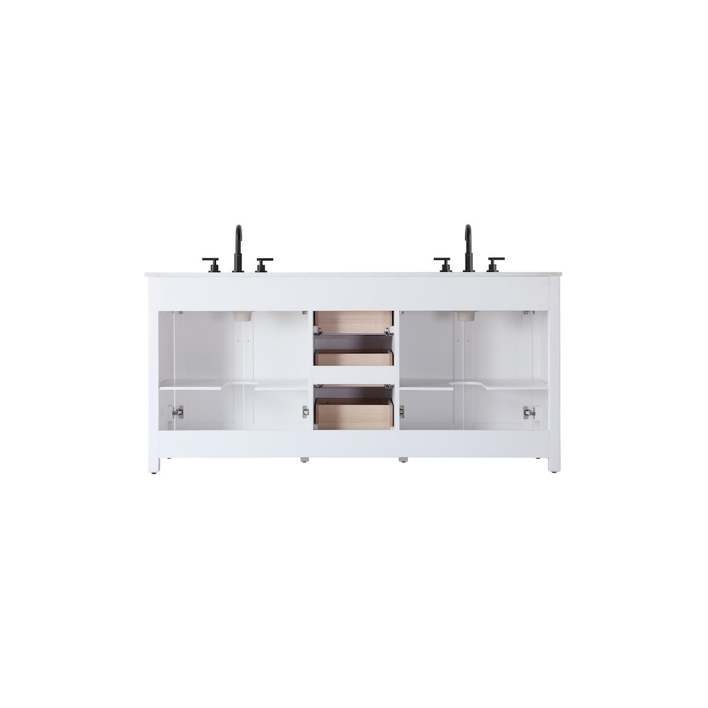 72 Inch Double Bathroom Vanity In White