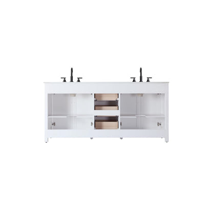 72 Inch Double Bathroom Vanity In White