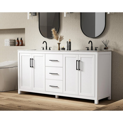 72 Inch Double Bathroom Vanity In White