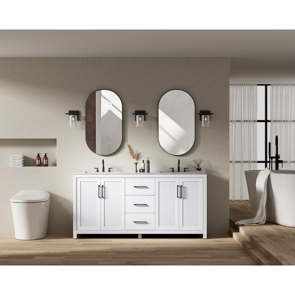 72 Inch Double Bathroom Vanity In White