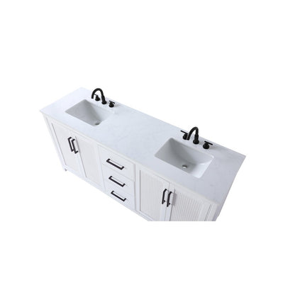 72 Inch Double Bathroom Vanity In White