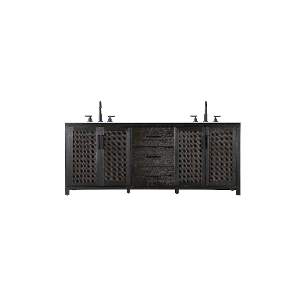84 Inch Double Bathroom Vanity In Chocolate Oak