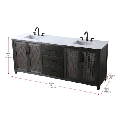 84 Inch Double Bathroom Vanity In Chocolate Oak