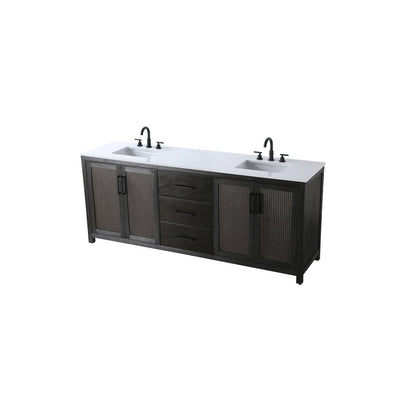 84 Inch Double Bathroom Vanity In Chocolate Oak