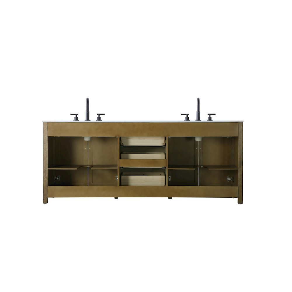 84 Inch Double Bathroom Vanity In Hazel Oak