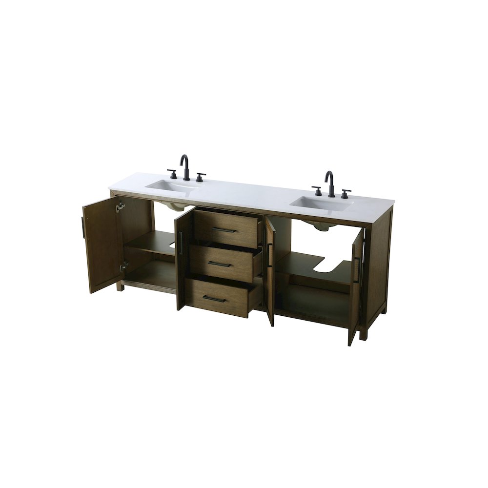 84 Inch Double Bathroom Vanity In Hazel Oak