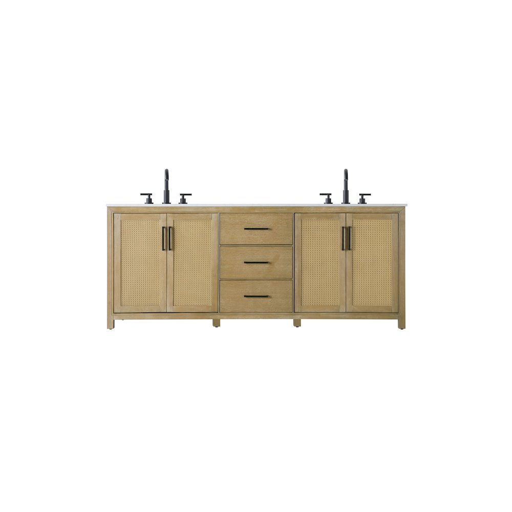 84 Inch Double Bathroom Vanity In Linen Oak