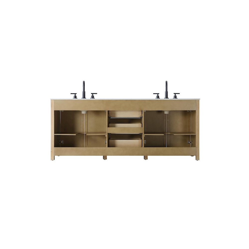 84 Inch Double Bathroom Vanity In Linen Oak