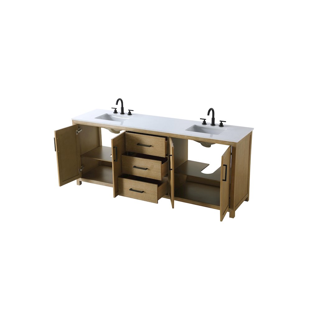 84 Inch Double Bathroom Vanity In Linen Oak