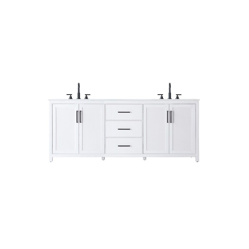 84 Inch Double Bathroom Vanity In White