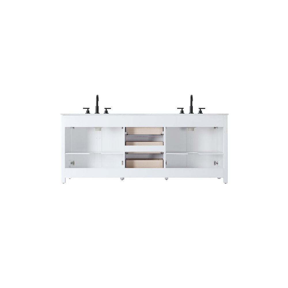 84 Inch Double Bathroom Vanity In White