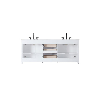 84 Inch Double Bathroom Vanity In White