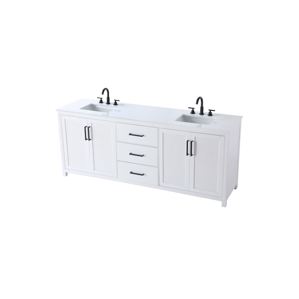 84 Inch Double Bathroom Vanity In White