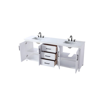 84 Inch Double Bathroom Vanity In White