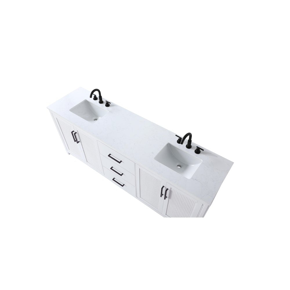 84 Inch Double Bathroom Vanity In White