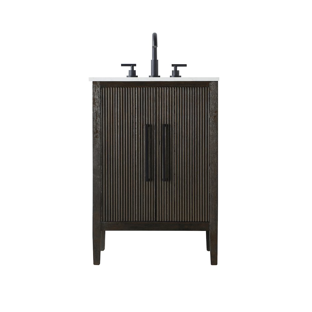 24 inch Single Bathroom Vanity in Chocolate Oak