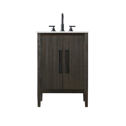 24 inch Single Bathroom Vanity in Chocolate Oak