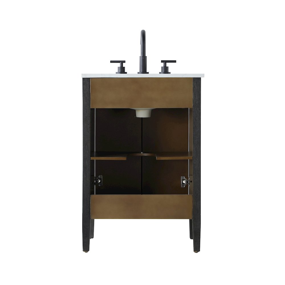 24 inch Single Bathroom Vanity in Chocolate Oak