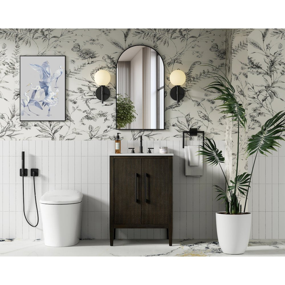 24 inch Single Bathroom Vanity in Chocolate Oak
