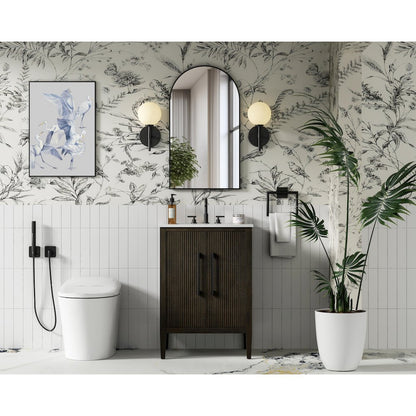 24 inch Single Bathroom Vanity in Chocolate Oak