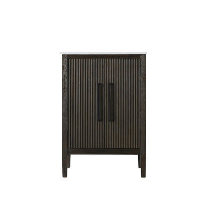 24 inch Single Bathroom Vanity in Chocolate Oak