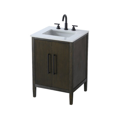 24 inch Single Bathroom Vanity in Chocolate Oak