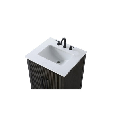 24 inch Single Bathroom Vanity in Chocolate Oak