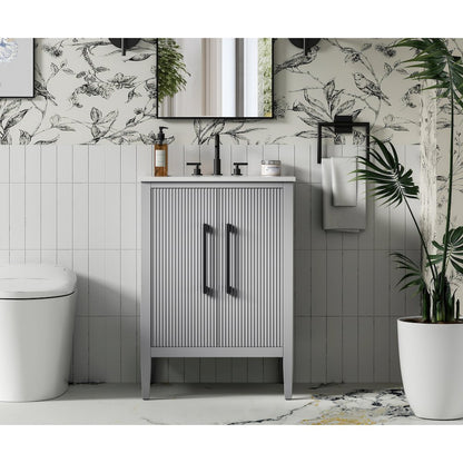 24 inch Single Bathroom Vanity in Grey
