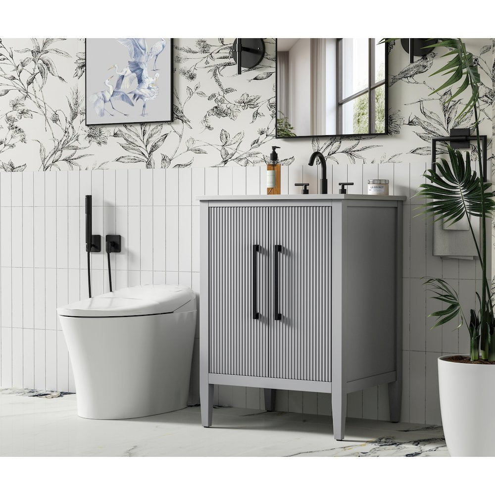 24 inch Single Bathroom Vanity in Grey