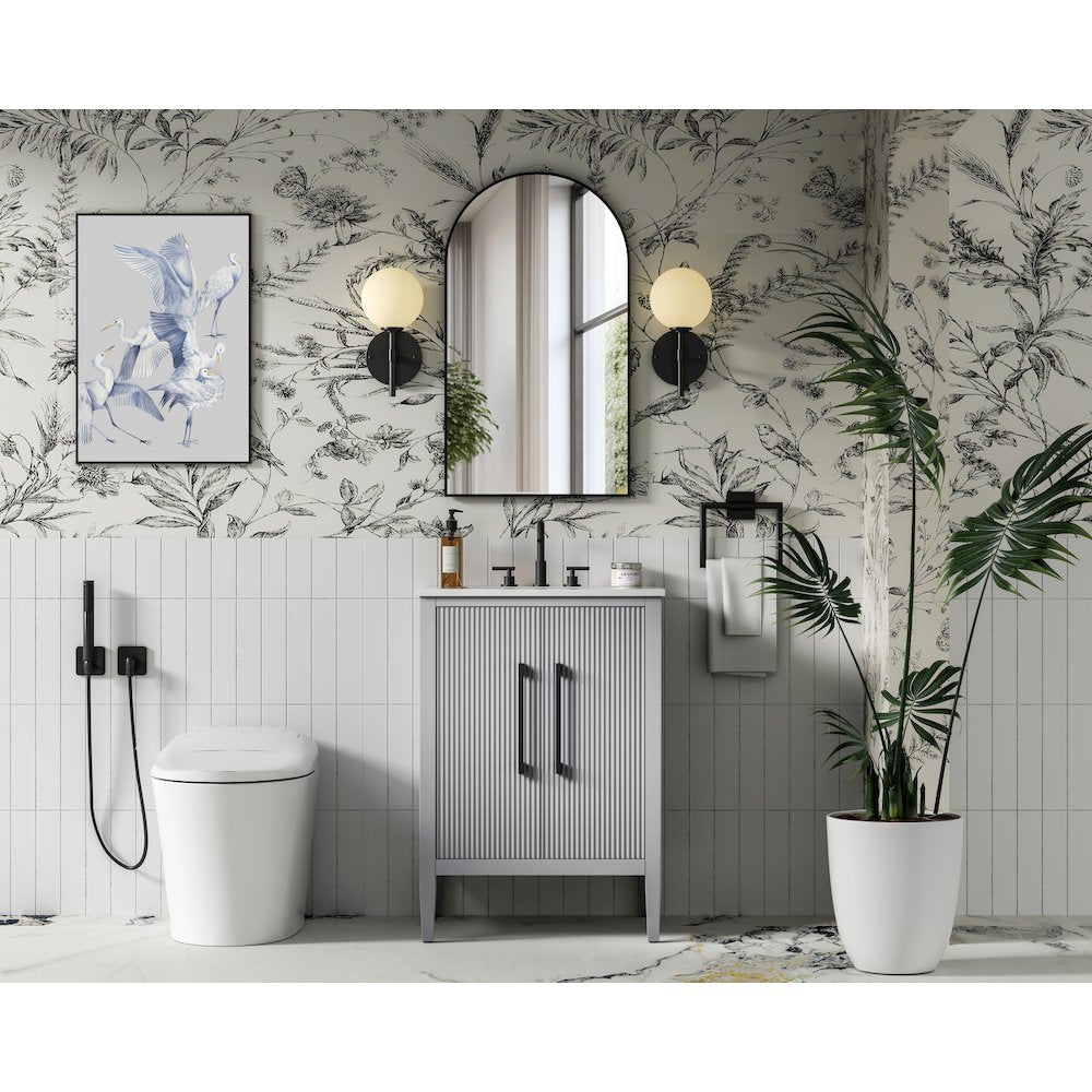 24 inch Single Bathroom Vanity in Grey