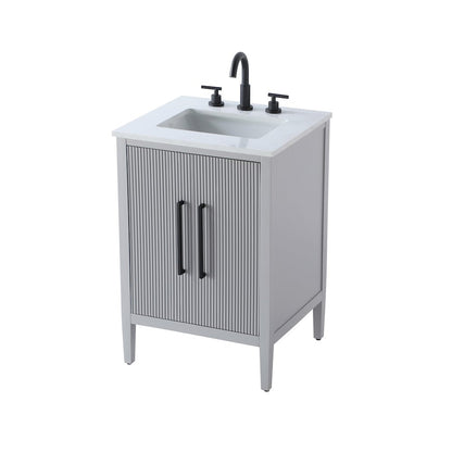 24 inch Single Bathroom Vanity in Grey