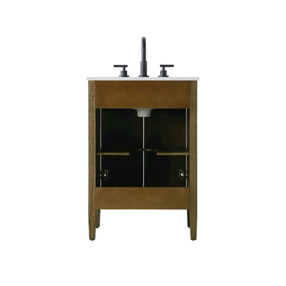 24 inch Single Bathroom Vanity in Hazel Oak
